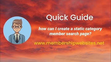 How can I create a static category member search page? (Brilliant Directories)