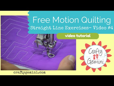 Free Motion Quilting Tutorial Series- Video #4: Practice designs for Straight Lines
