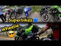 When superbikes ridesunday ridehayabusa vs z800 drag racehayabusa riderwheelie on bike