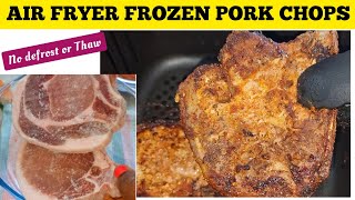 EASY AIR FRYER FROZEN PORK CHOPS 🥩 RECIPES. How to Cook \/ Air Fry \/ Roast JUICY PORK CHOP MEAT