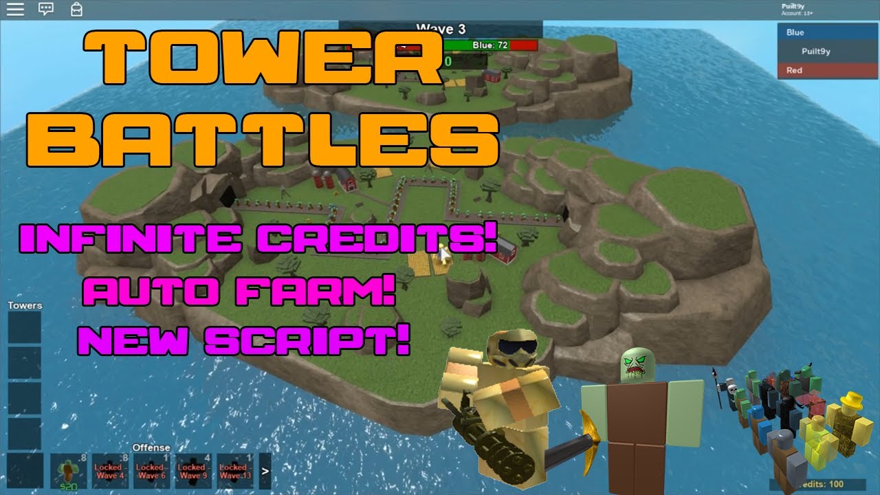 New Tower Battles Script Hack 2020 Roblox Auto Farm Infinite Credits Youtube - roblox tower battles money hack unpatchable new free credits