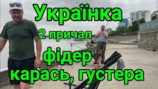 Фідерна рибалка в Українці,набережна, другий причал, карась, густера