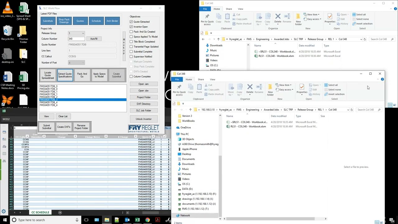 SLC Airport Automation [Project Management Tools] (WinForms, Excel API, Inventor API)
