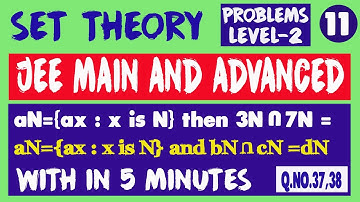 SETS JEE MAIN | aN = { ax : x is N } then 3N intersection 7N | bN intersection cN = dN | (b , c) = 1