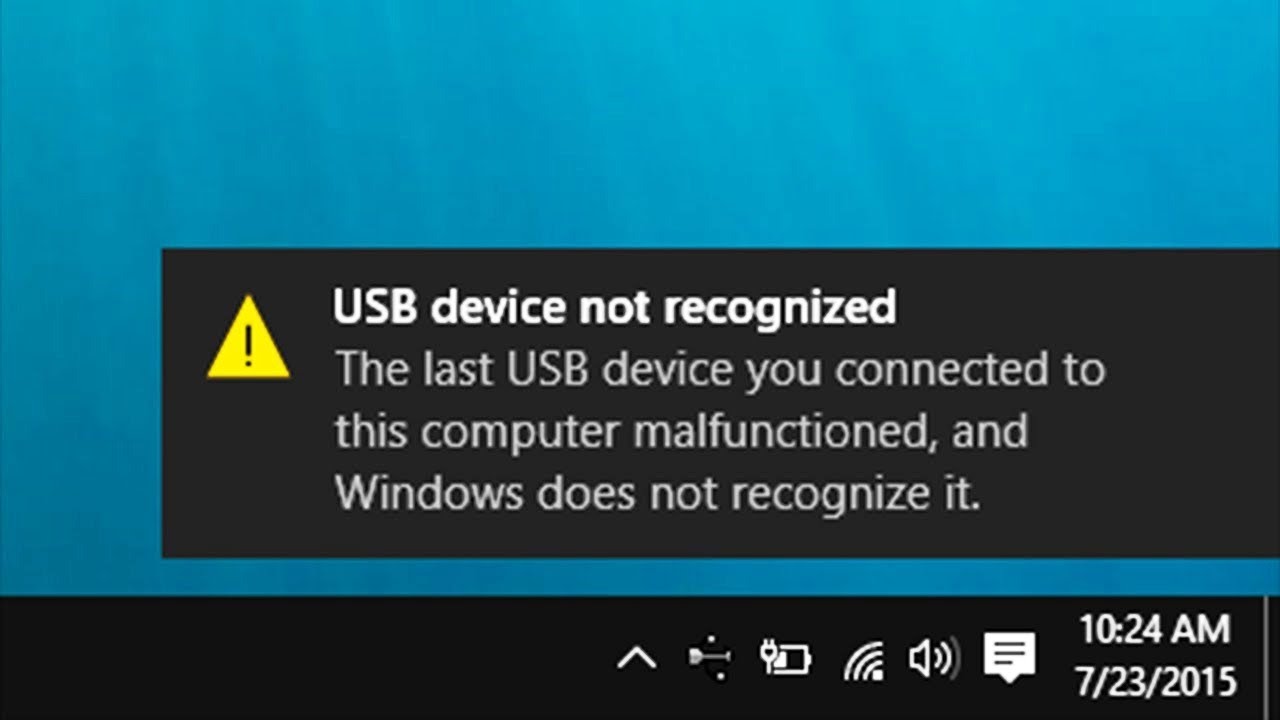 Skuespiller Tilpasning fordel How to Fix USB Device Not Recognized in Windows 10/8.1/7 - YouTube