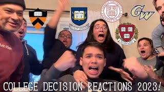 COLLEGE DECISION REACTIONS 2023! Class of 2027 (Harvard, Yale, Princeton, Cornell, GW)