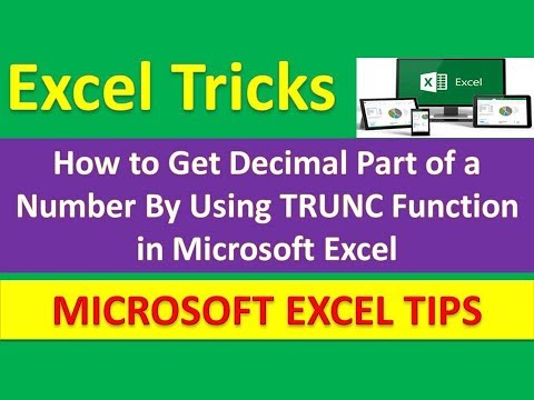 How to Get Decimal Part of a Number By Using Trunc Function in Microsoft Excel [Urdu / Hindi]