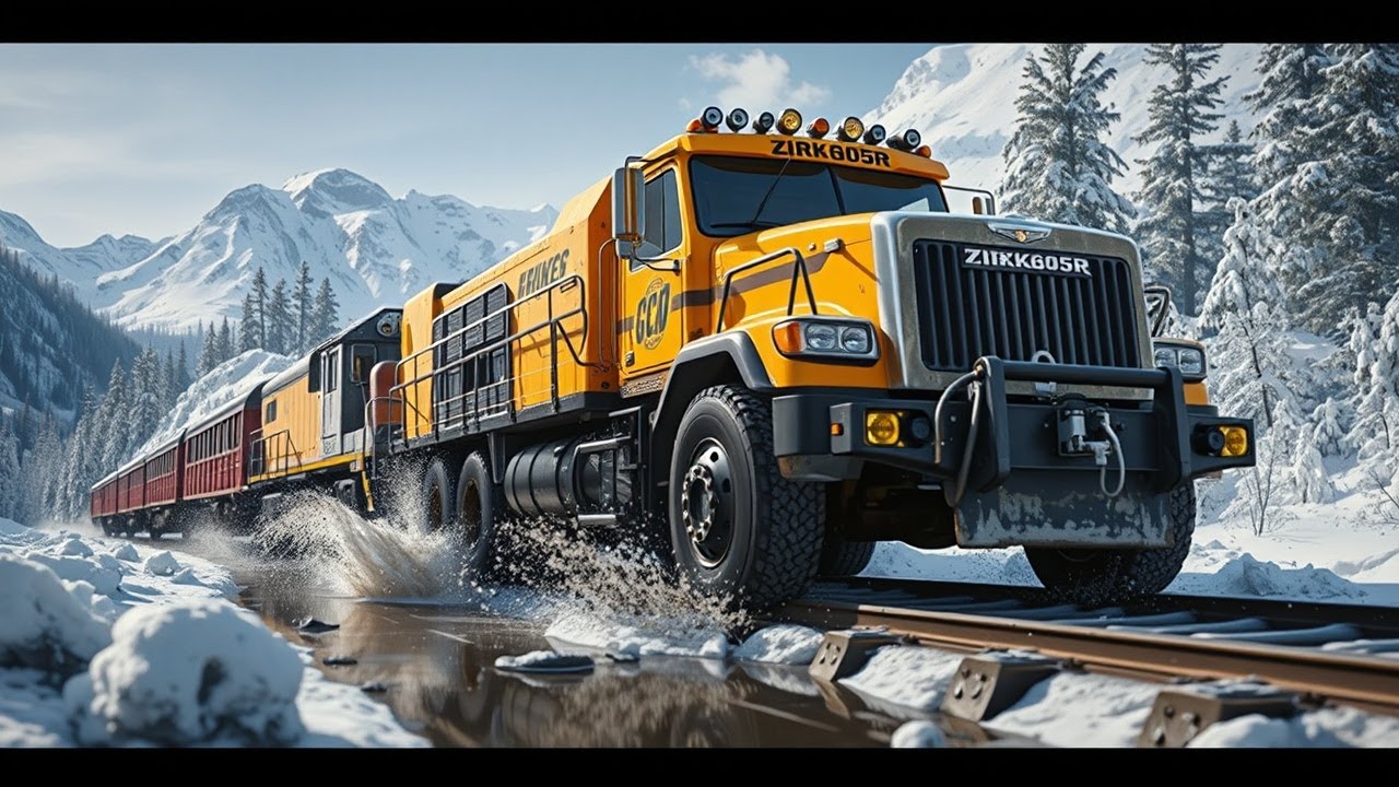 Check out this powerful truck as it transports large pipes and heavy oil drums across rugged terrain