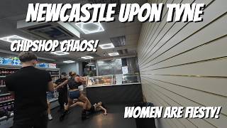 Newcastle Upon Tyne - The Women Are Feral - Chip Shop Chaos - Greggs Security Fight Over A Pasty