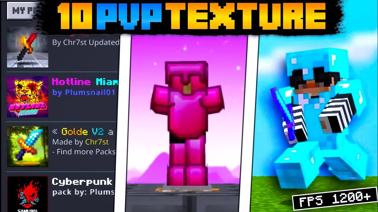 Top 10 PvP texture pack for mcpe 1.19 (1.20) mcpe pvp texture pack