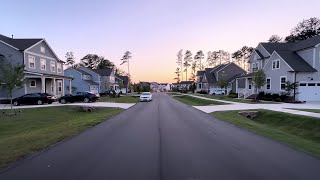 Beautiful Sunset Drive Through American Neighborhoods | Driving Sounds for Sleep and Study