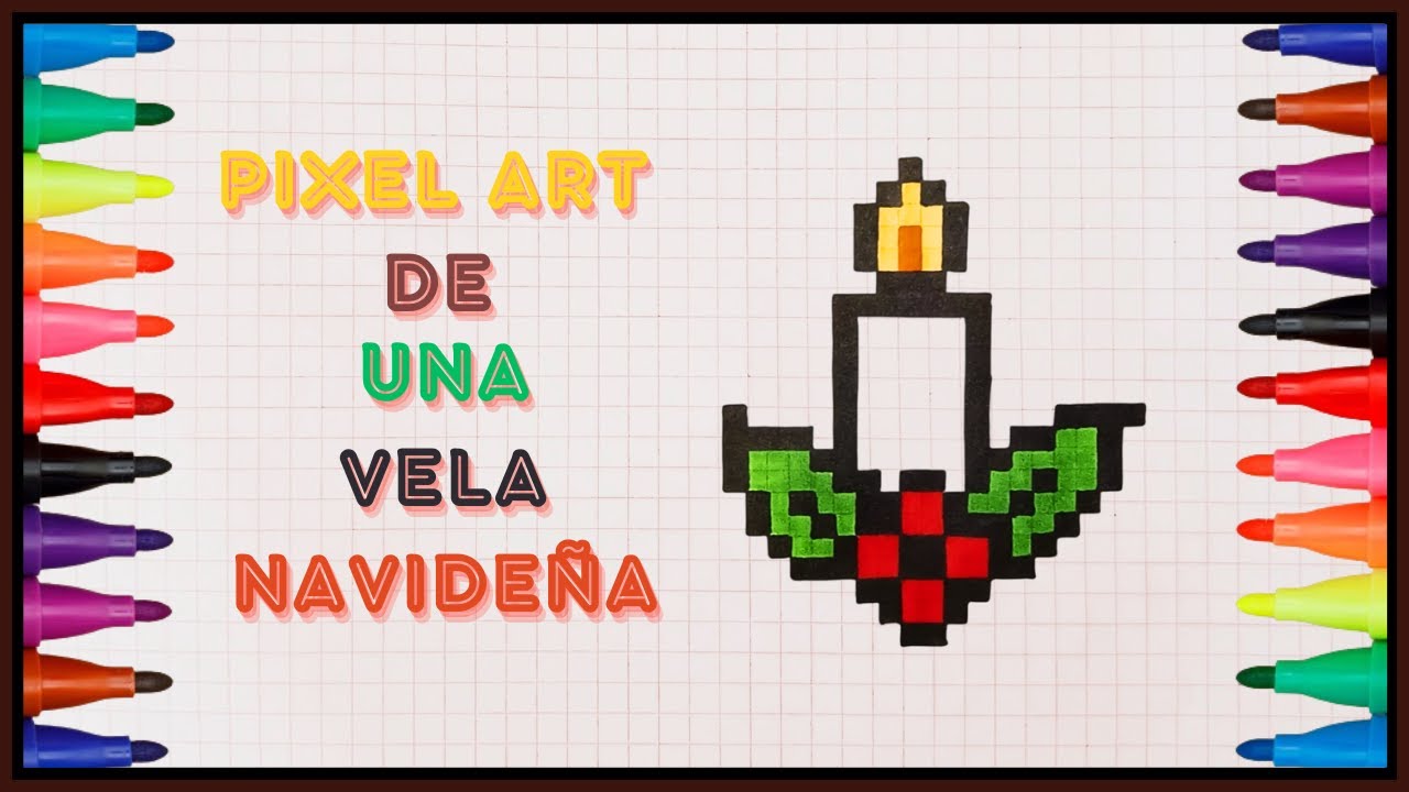 Cómo Dibujar una VELA NAVIDEÑA en Pixel Art | Tutorial Fácil Paso a Paso 🎄🎨