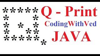 Q print in star pattern|| Star Pattern program Java || CodingWithved || coding Ved ||Alphabet Print