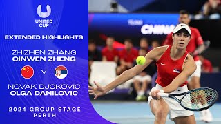Zhang/Zheng v Djokovic/Danilovic Extended Highlights | United Cup 2024 Gro