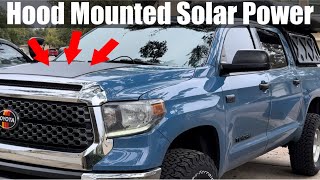 The Best Solar Option for your Overland Vehicle | Tundra Lensun Hood Mounted Solar Panels Install