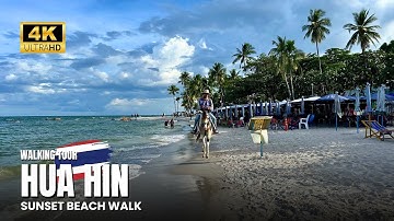What’s Life Like in Hua Hin Beach 🇹🇭 The Most Peaceful Time of the Day | 4K Walking Tour