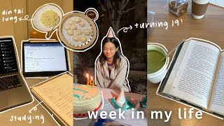ucla week in my life as a data theory major 💌🎂 birthday, din tai fung, studying, taekwondo
