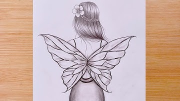 How to draw a fairy - Step by step Pencil Sketch for beginners || Fairy Drawing Tutorial