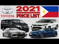TOYOTA PRICE LIST IN PHILIPPINES 2021