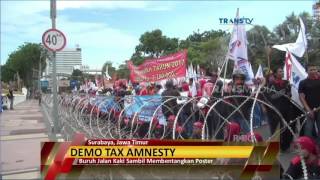 Tolak Tax Amnesty, Ribuan Buruh Blokir Jalan