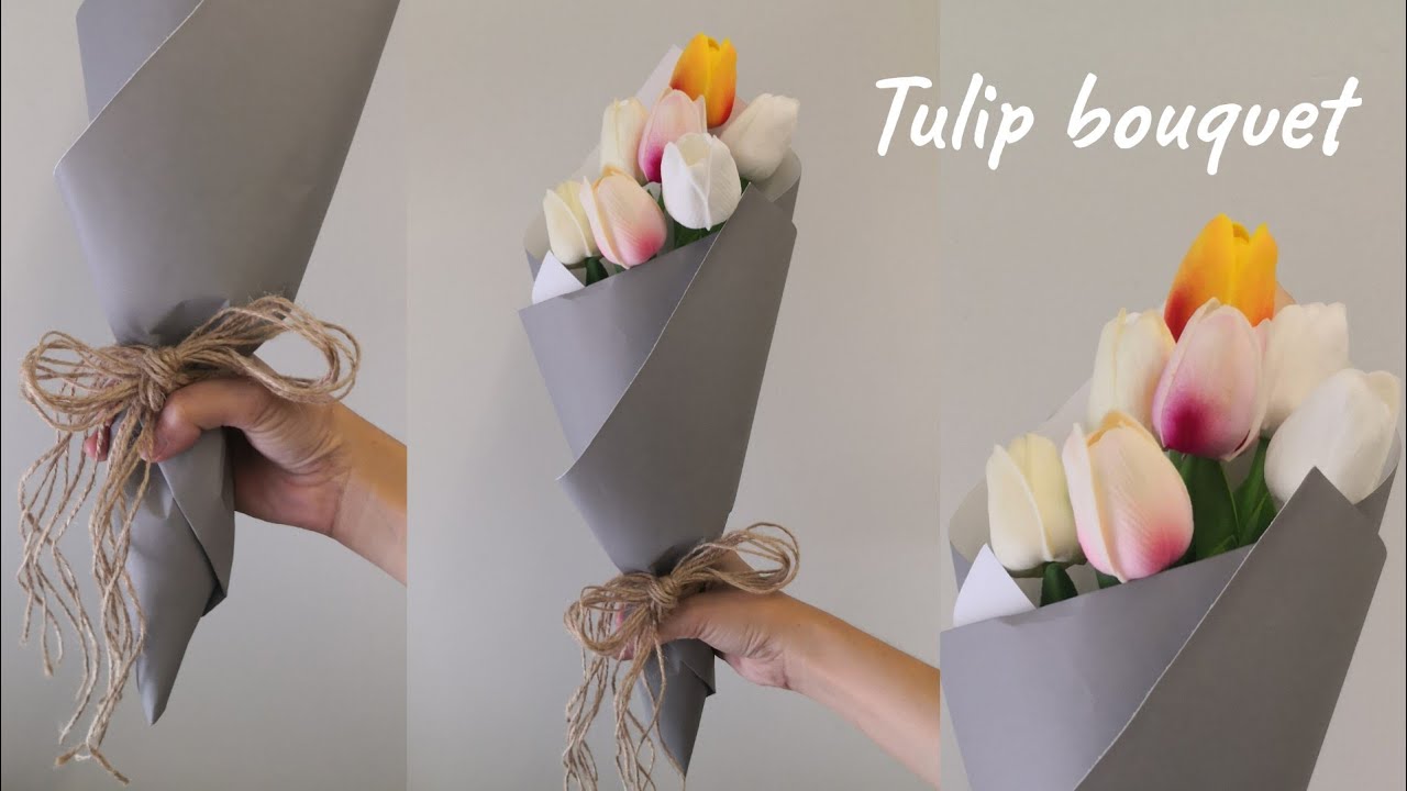 Tulip bouquet wrapping tutorial  วิธีห่อช่อดอกทิวลิป ช่อบูเก้ แบบโครตง่าย | 𝘾𝙧𝙖𝙛𝙩𝙚𝙖𝙩𝙤𝙧