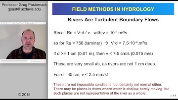 Field Methods in Hydrology, Chapter 8- Velocity Measurement, Part 1