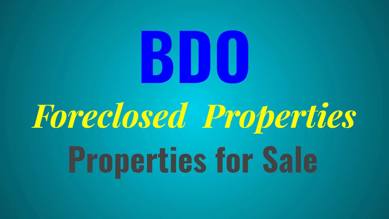 BDO Properties For Sale 2020 Foreclosed House and Lot and Condo Units YouTube