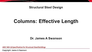 Effective Length of Columns - AISC 360-16