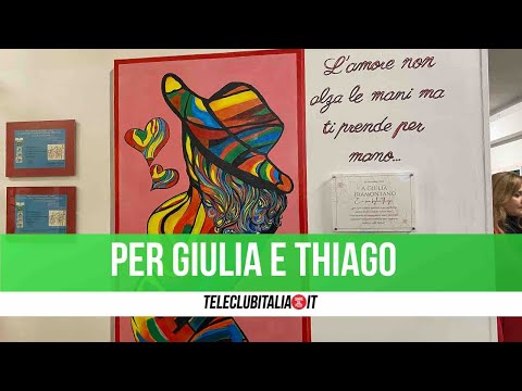 Murales per Giulia Tramontano e Thiago nell'istituto Giovanni XXIII di Sant'Antimo