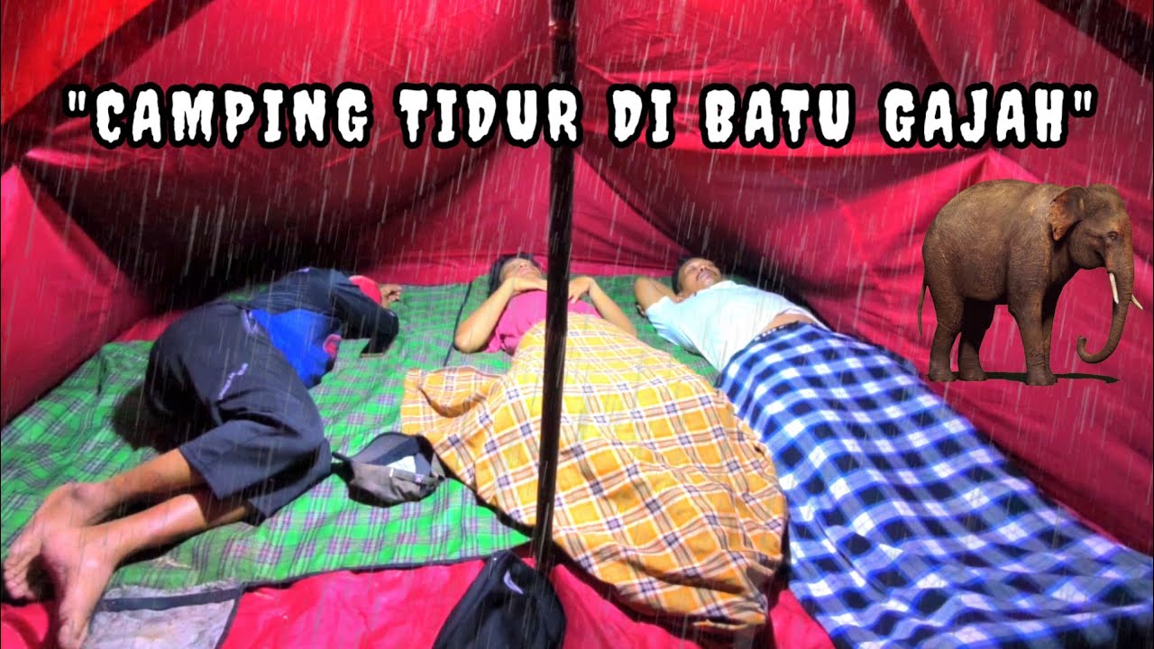 bermalam dipinggir sungai batu besar, camping & fishing, relaxing rain sound