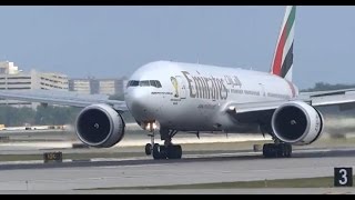 Emirates Inaugural Flight Lands at Chicago O'Hare International Airport!! / Arrival 8/5/14