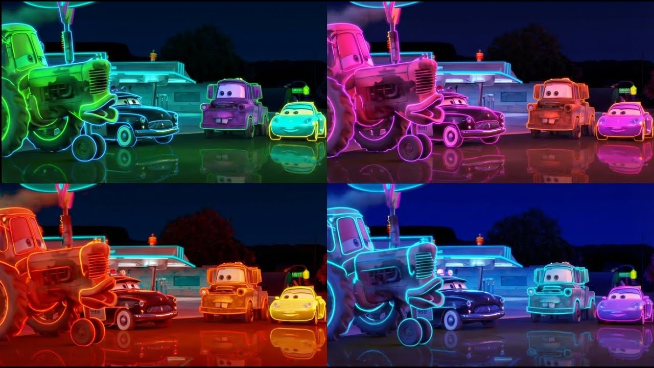 Lightning McQueen 🆚 Neon Color Cars 🆚 Coffin Dance Song