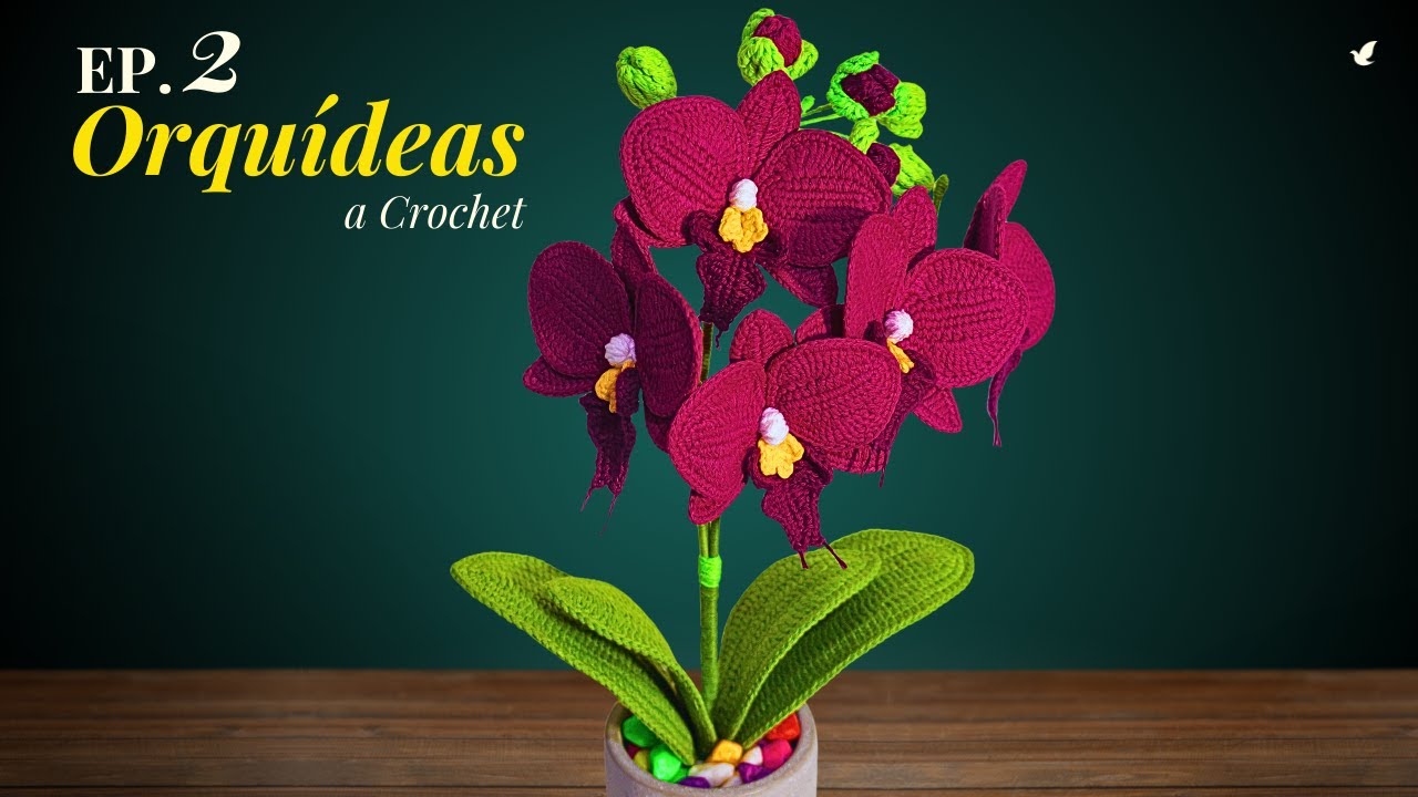 🌸 Orquídea a Crochet - Botones, Hojas y Armado Final | Parte 2 | Kaqnin Kasikay