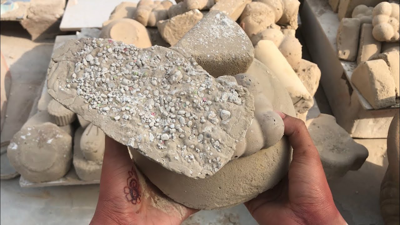 Pure mud dirt dry floor and claypot water crumbling 🔥super soft