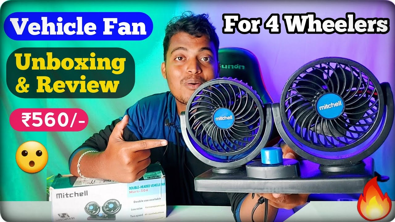 Double Headed Vehicle/Car Fan Unboxing & Review || Mitchell 12V DC Fan ...