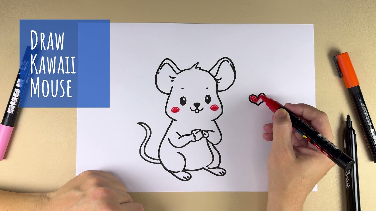 Draw a Kawaii Mouse - Easy Step by Step Art Tutorial