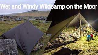 Wet and Windy Tarp and Bivvy Wild Camp  Dartmoor  Great Staple Tor  Alpkit Rig 3.5