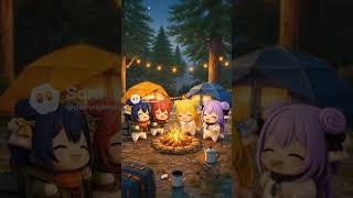 adorable camping cuties. #laidbackcamp #anime #japanesecamp #yurucamp
