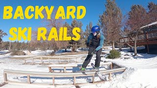 Building and Riding my Backyard Ski Park | PVC Rails |