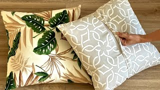 How to Make Cushion Cover With Builtin Zipper  Professional Finish  Easy to Make  Tutorial