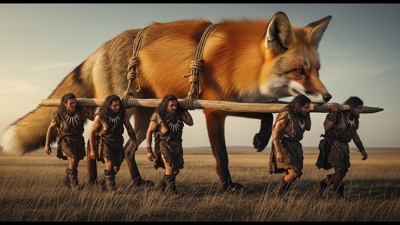 ice agelife m years ago prehistoric man confronts fox survival battle