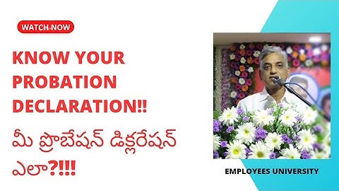 Know Your Probation Declaration || మీ ప్రొబేషన్ డిక్లరేషన్ ఎలా?