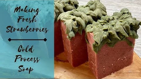 Fresh Strawberries Cold Process soap, All natural soap, fresh seasonal produce, strawberry puree