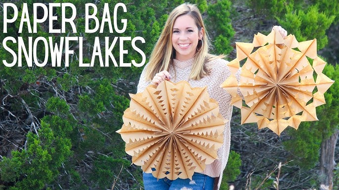 How To DIY Easy $1 Paper Bag Snowflakes — The Kwendy Home