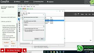 Network + 6.5.13 Lab Create Host Records - CompTIA Testout Lab