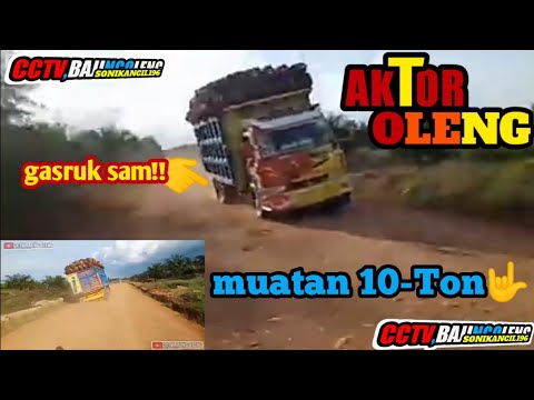  Truk  canter  Aktor Oleng muatan sawit 10 ton oleng 