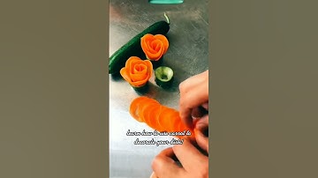 Thumbnail of cara membuat bunga mawar dari wortel & mentimun, subscribe ya #shorts #vegetables #garnish #viral