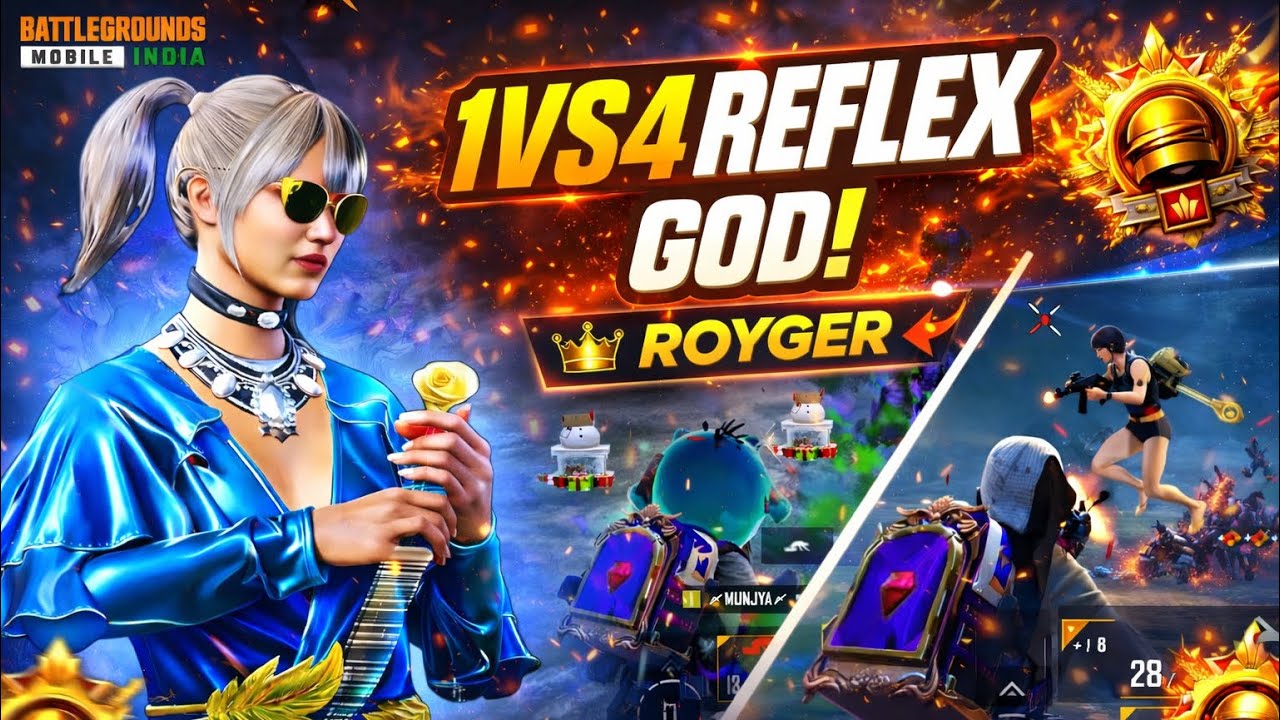 INSANE Reflex Mode ON ⚡ Unbelievable 1v4 Clutch | Royger Gaming | BGMI Intense Gameplay 🔥