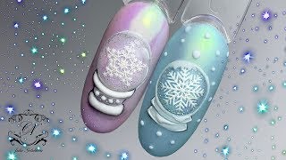 НОВОГОДНИЙ ШАР с изюминкой внутри. Новогодний дизайн ногтей . НОВОГОДНИЙ ШАР с изюминкой внутри. Новогодний дизайн ногтей .