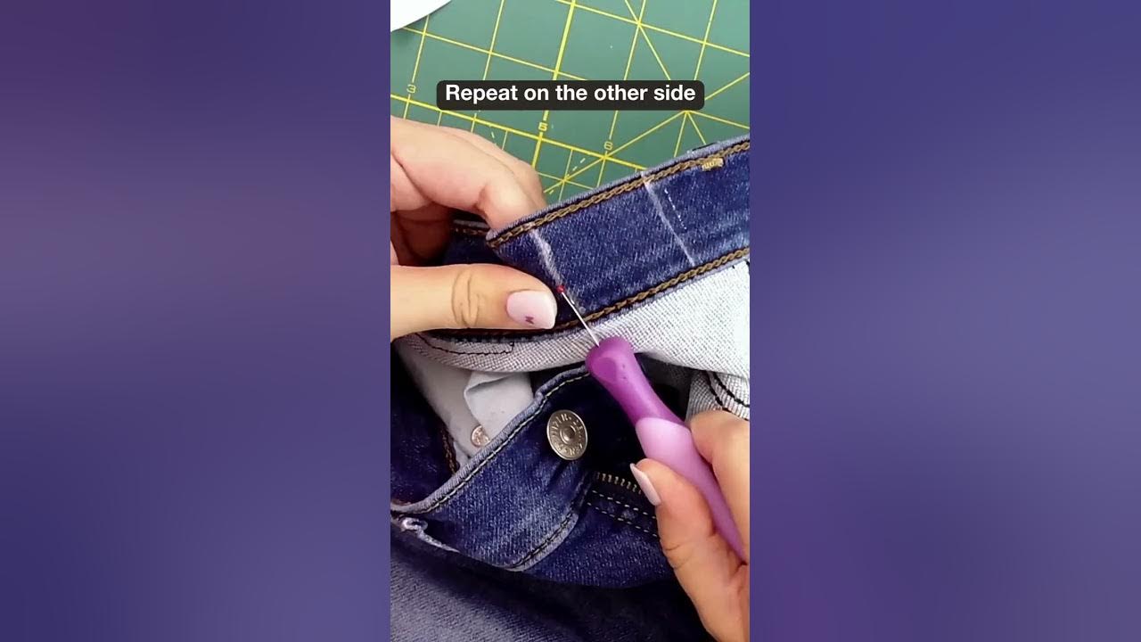 How to insert Elastic into Jeans Waistband — Sum of their Stories Craft Blog